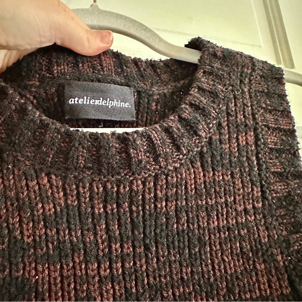 ATELIER DELPHINE Boucle Sweater Tank in Espresso, Sz M - Picture 6 of 14
